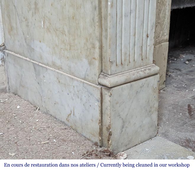 Louis XVI style mantel with Carrara marble jambs Louis XVI style mantel with Carrara marble jambs-4