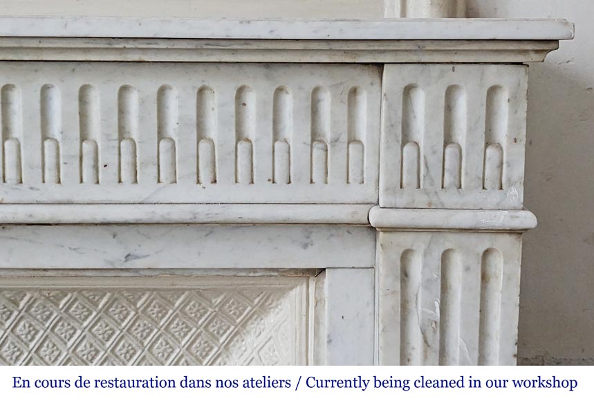 Louis XVI style mantel with Carrara marble jambs Louis XVI style mantel with Carrara marble jambs-6