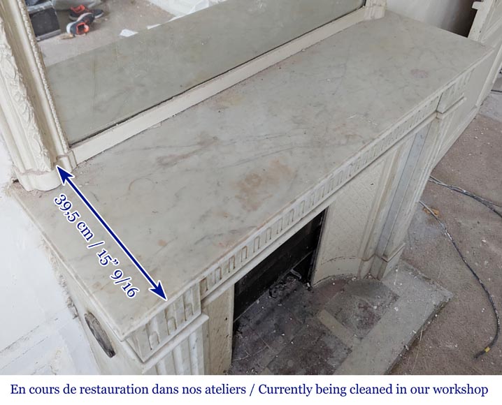 Louis XVI style mantel with Carrara marble jambs Louis XVI style mantel with Carrara marble jambs-8