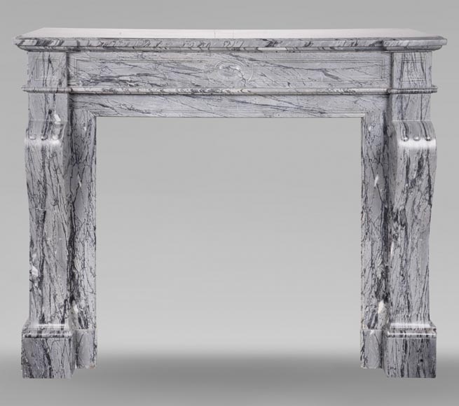 Louis XVI style mantelpiece in Bleu Fleuri marble Louis XVI style mantelpiece in Bleu Fleuri marble-0