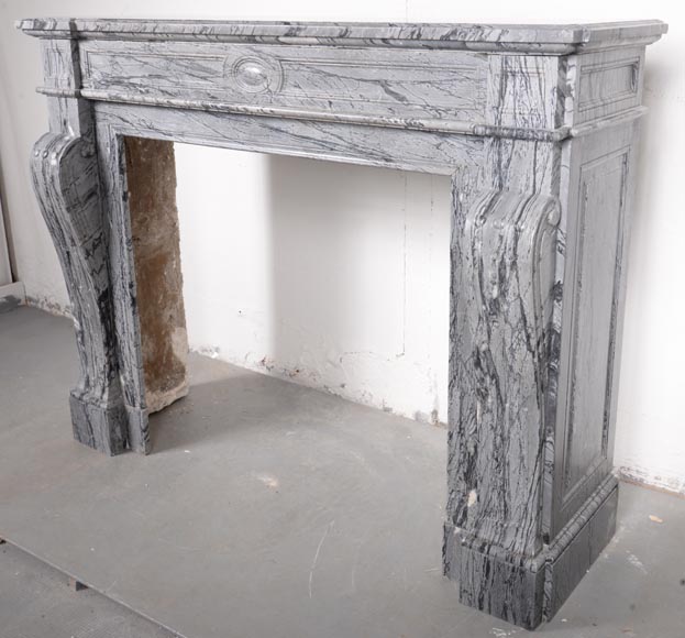 Louis XVI style mantelpiece in Bleu Fleuri marble Louis XVI style mantelpiece in Bleu Fleuri marble-5