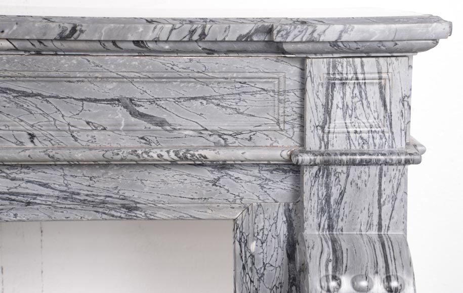 Louis XVI style mantelpiece in Bleu Fleuri marble Louis XVI style mantelpiece in Bleu Fleuri marble-6