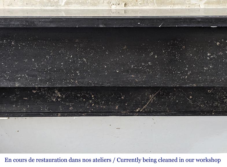 Napoleon III style mantel with black marble modillon Napoleon III style mantel with black marble modillon-1