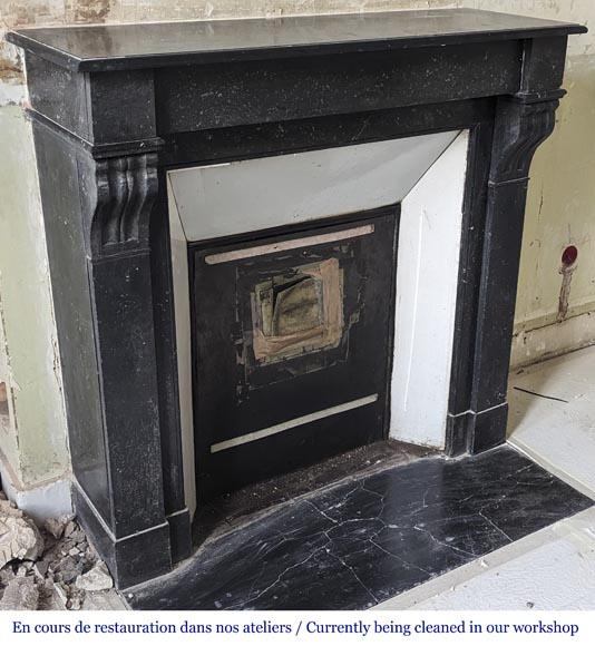 Napoleon III style mantel with black marble modillon Napoleon III style mantel with black marble modillon-2