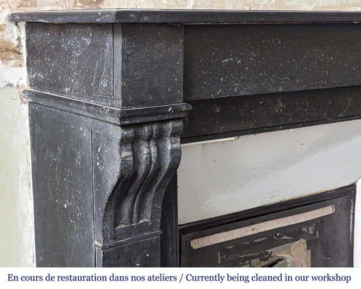 Napoleon III style mantel with black marble modillon Napoleon III style mantel with black marble modillon-3