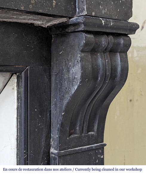Napoleon III style mantel with black marble modillon Napoleon III style mantel with black marble modillon-7