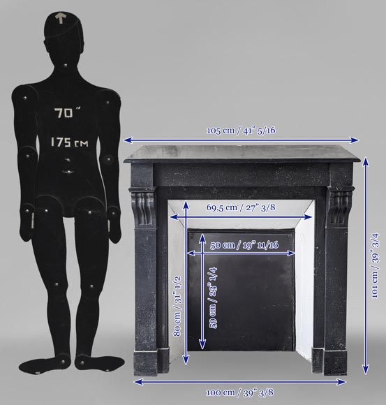 Napoleon III style mantel with black marble modillon Napoleon III style mantel with black marble modillon-10