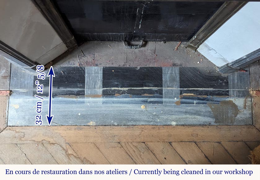 Louis XVI style mantel with rounded corners carved in Turquin marble Louis XVI style mantel with rounded corners carved in Turquin marble-8