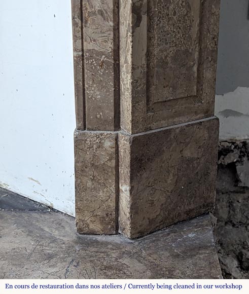 Louis XV style Pompadour mantel carved in Lunel marble Louis XV style Pompadour mantel carved in Lunel marble-7