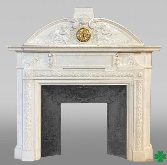 Napoleon III Fireplace with Clock, musical Putti-0