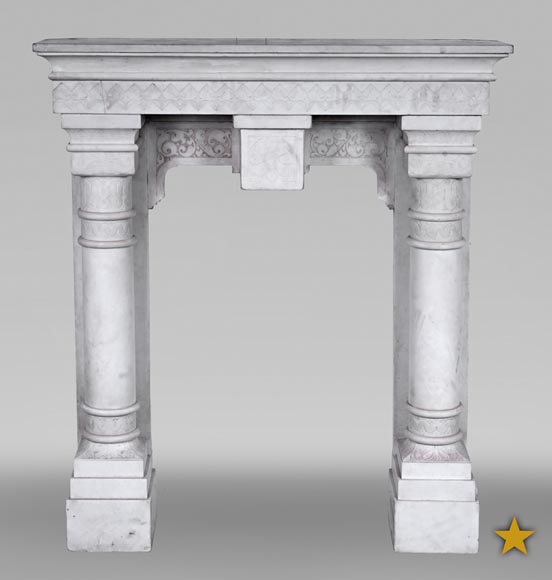 Stone column fireplace Stone column fireplace-0