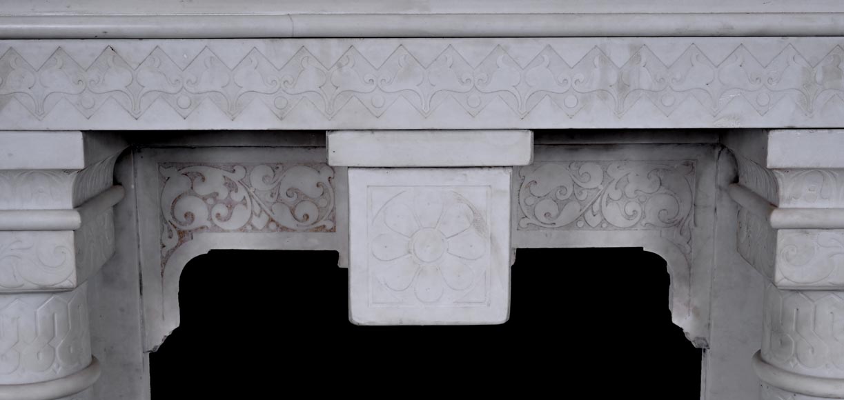 Stone column fireplace Stone column fireplace-1