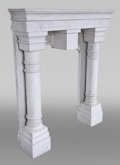 Stone column fireplace Stone column fireplace-4