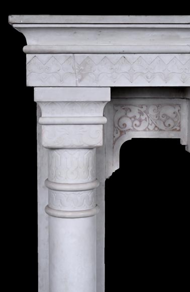 Stone column fireplace Stone column fireplace-5