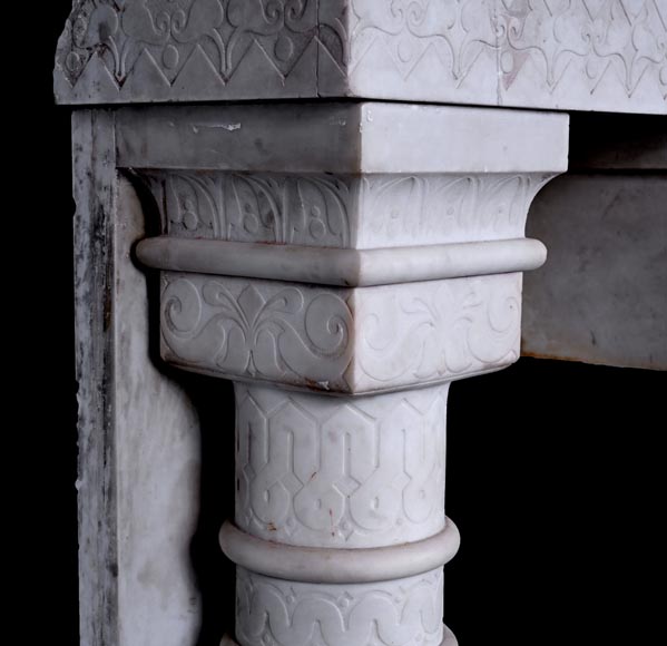 Stone column fireplace Stone column fireplace-7