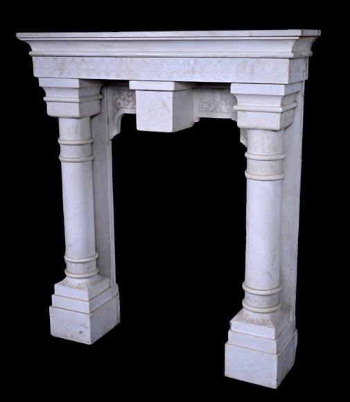 Stone column fireplace Stone column fireplace-8