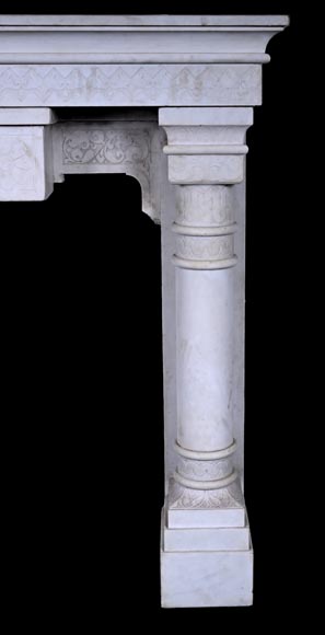 Stone column fireplace Stone column fireplace-10