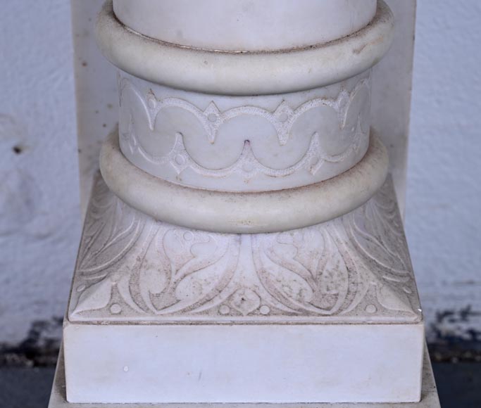 Stone column fireplace Stone column fireplace-11