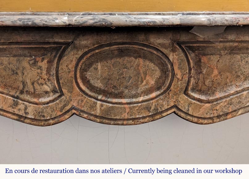 Louis XV style Pompadour mantel in Enjugerais marble Louis XV style Pompadour mantel in Enjugerais marble-1