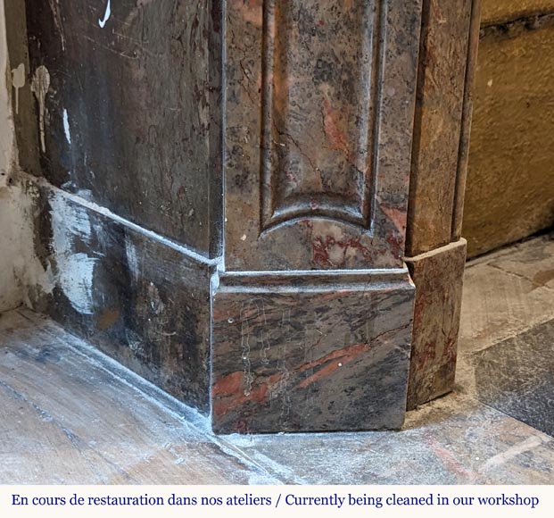 Louis XV style Pompadour mantel in Enjugerais marble Louis XV style Pompadour mantel in Enjugerais marble-4