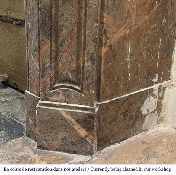 Louis XV style Pompadour mantel in Enjugerais marble Louis XV style Pompadour mantel in Enjugerais marble-7