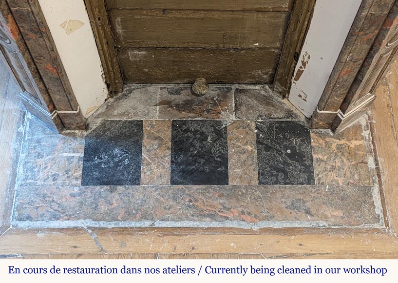 Louis XV style Pompadour mantel in Enjugerais marble Louis XV style Pompadour mantel in Enjugerais marble-8