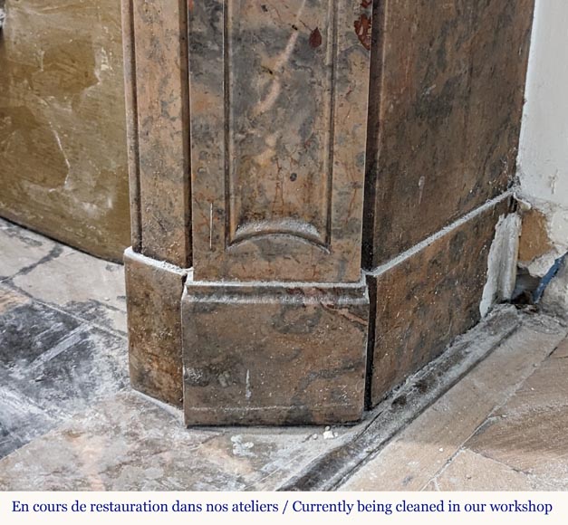 Louis XV style Pompadour mantel in Enjugerais marble-7