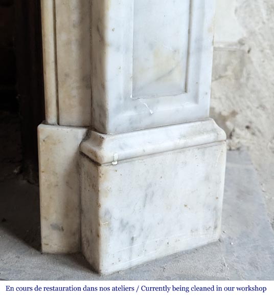 Louis XV style Pompadour model mantelpiece in Carrara marble, decorated with shells Louis XV style Pompadour model mantelpiece in Carrara marble, decorated with shells-7