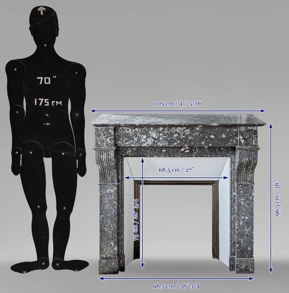 Napoleon III style mantelpiece with striated scrolls Napoleon III style mantelpiece with striated scrolls-8