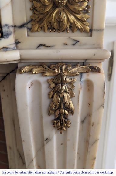 Louis XVI style bronze mantel in Panazeau marble Louis XVI style bronze mantel in Panazeau marble-11