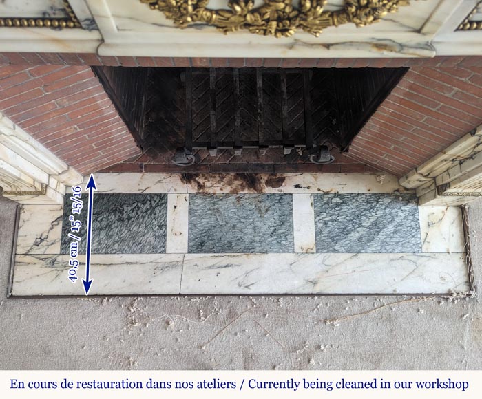 Louis XVI style bronze mantel in Panazeau marble Louis XVI style bronze mantel in Panazeau marble-14