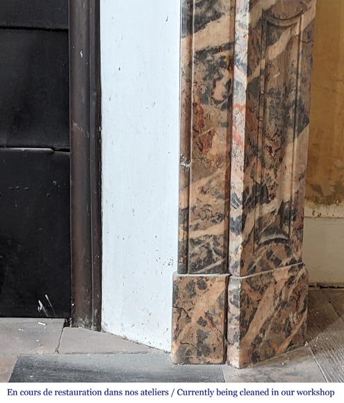 Louis XV style Pompadour mantel in pink Enjugerais marble Louis XV style Pompadour mantel in pink Enjugerais marble-7