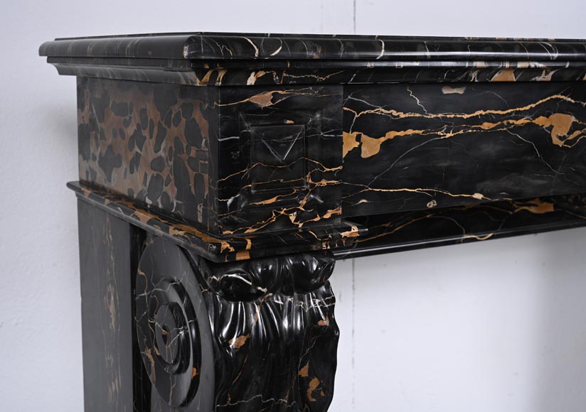 Napoleon III style lion paw mantel carved in Portor marble Napoleon III style lion paw mantel carved in Portor marble-3