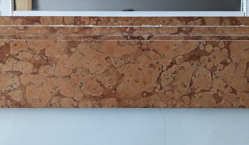 Art Deco mantel in Breche orange marble Art Deco mantel in Breche orange marble-1