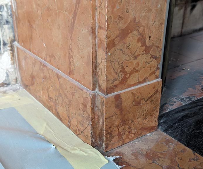 Art Deco mantel in Breche orange marble Art Deco mantel in Breche orange marble-4