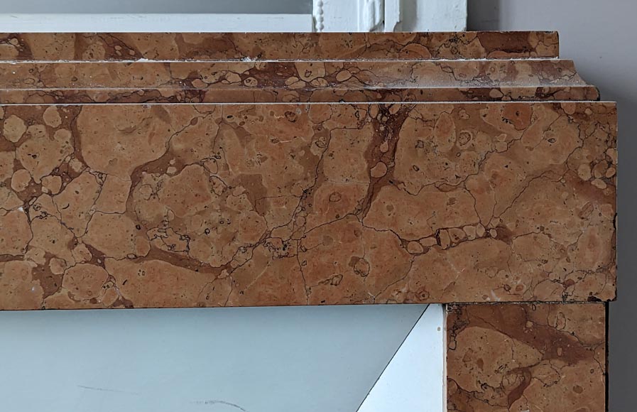 Art Deco mantel in Breche orange marble Art Deco mantel in Breche orange marble-6
