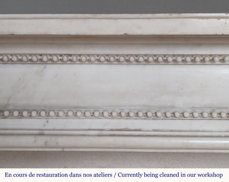Louis XVI period mantel with pearls and carved ribbon Louis XVI period mantel with pearls and carved ribbon-1