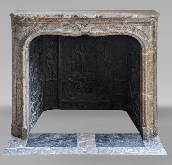 Small Regence period mantel in Sarrancolin Ilhet marble Small Regence period mantel in Sarrancolin Ilhet marble-0