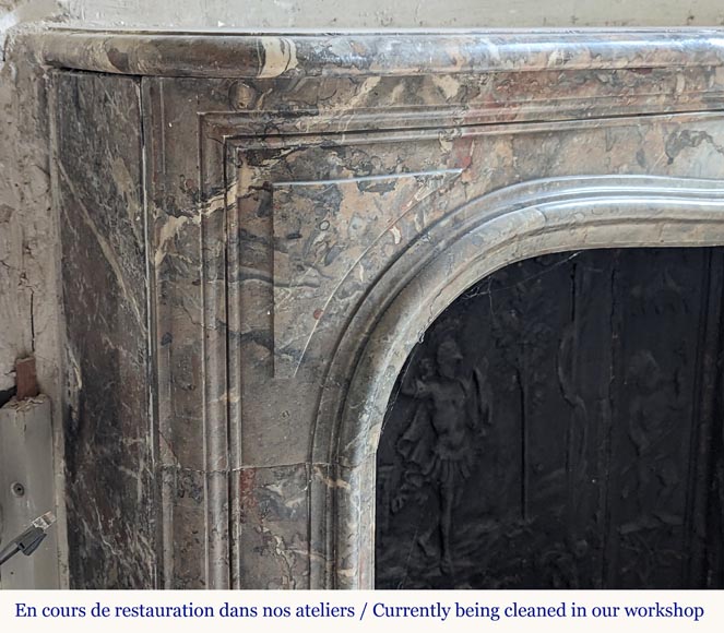 Small Regence period mantel in Sarrancolin Ilhet marble Small Regence period mantel in Sarrancolin Ilhet marble-3