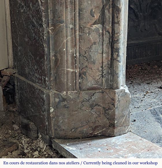 Small Regence period mantel in Sarrancolin Ilhet marble Small Regence period mantel in Sarrancolin Ilhet marble-4