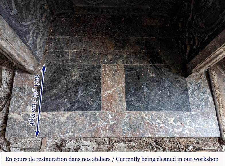 Small Regence period mantel in Sarrancolin Ilhet marble Small Regence period mantel in Sarrancolin Ilhet marble-8