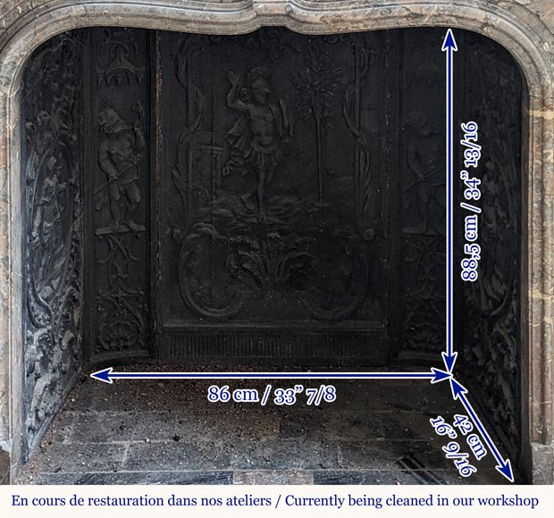 Small Regence period mantel in Sarrancolin Ilhet marble Small Regence period mantel in Sarrancolin Ilhet marble-9