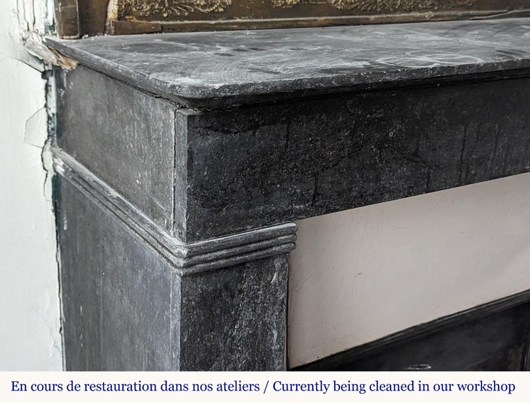 Napoleon III style mantel in black marble Napoleon III style mantel in black marble-3