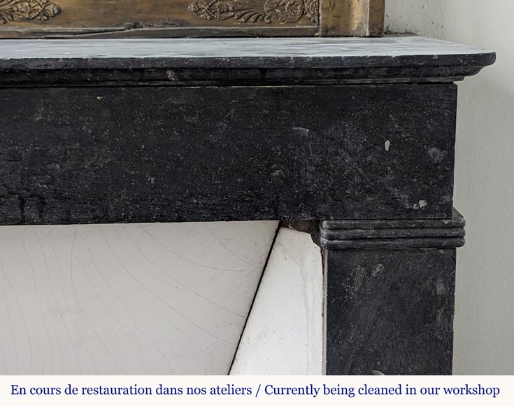Napoleon III style mantel in black marble Napoleon III style mantel in black marble-6
