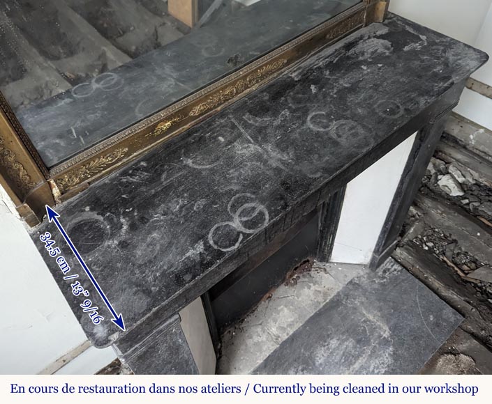 Napoleon III style mantel in black marble Napoleon III style mantel in black marble-9