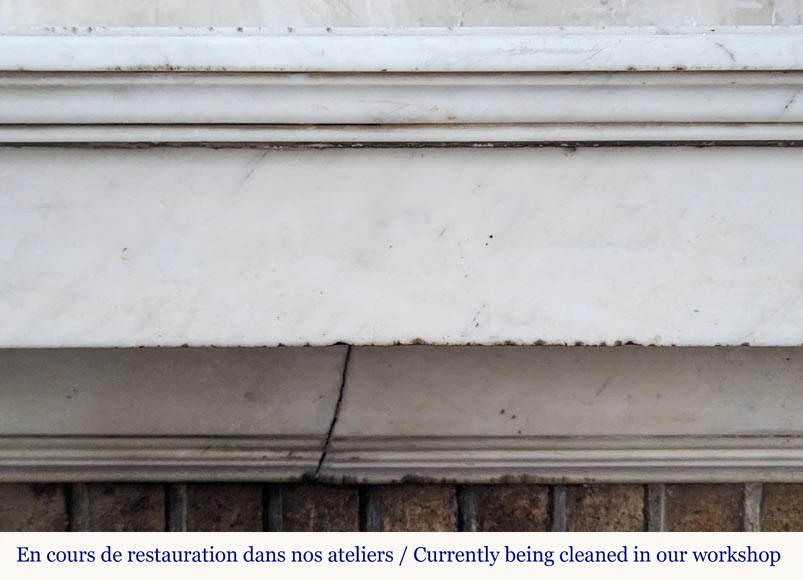 Statuary marble mantel with lion paws Statuary marble mantel with lion paws-1