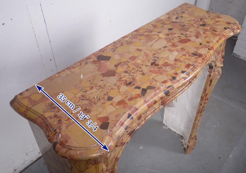 Louis XIV style Pompadour mantel in Aleppo Breche Louis XIV style Pompadour mantel in Aleppo Breche-9