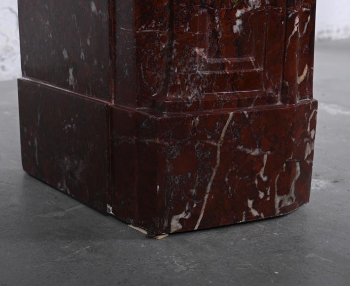 Regence style mantel carved in Griotte red marble Regence style mantel carved in Griotte red marble-8