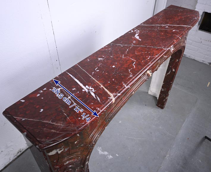 Regence style mantel carved in Griotte red marble Regence style mantel carved in Griotte red marble-9
