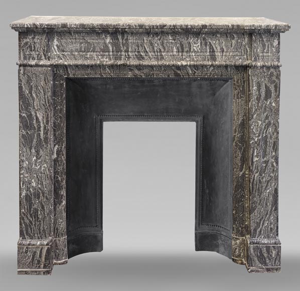 Cheminée de style Louis XVI en marbre gris Cheminée de style Louis XVI en marbre gris-0